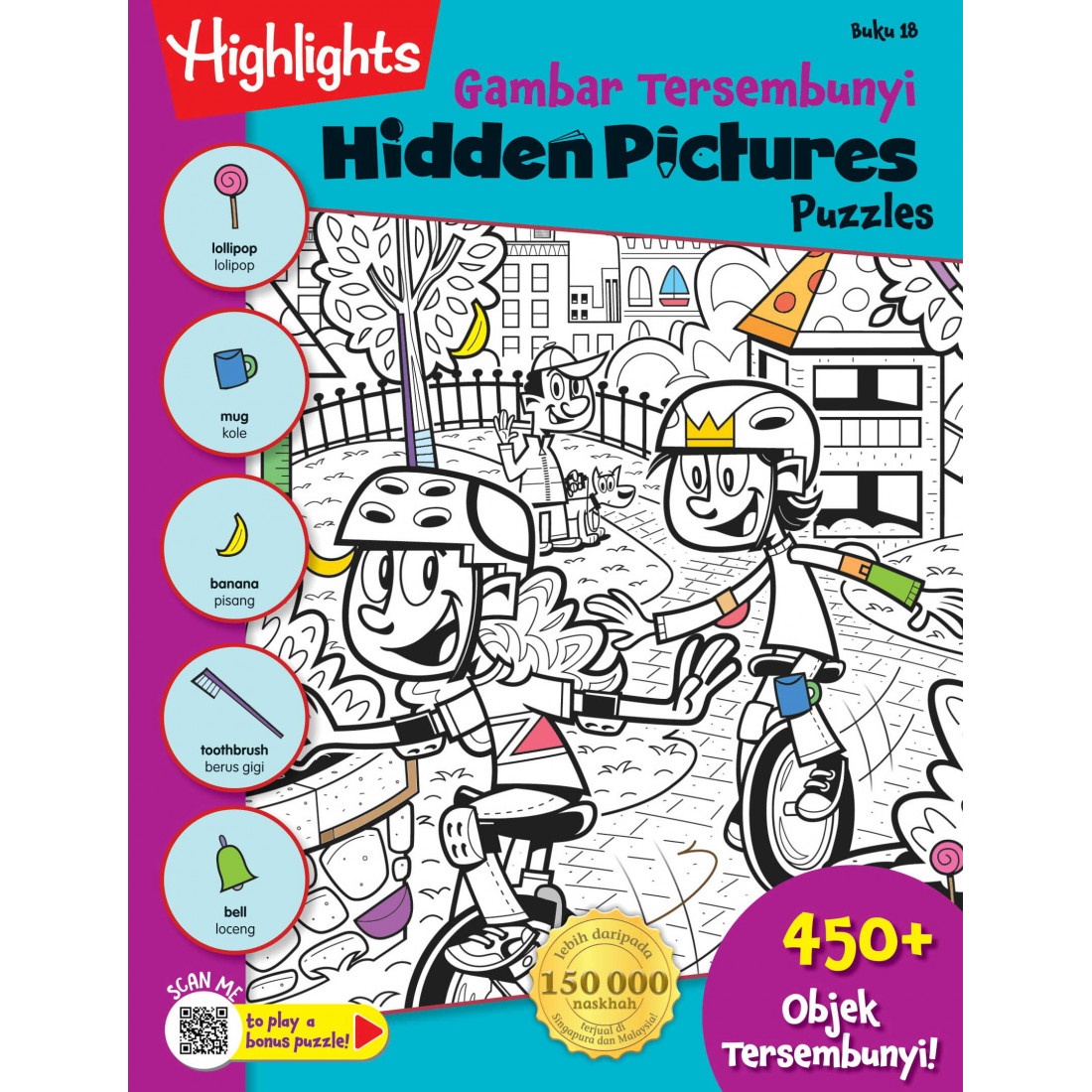Highlights Hidden Pictures Puzzles Gambar Tersembunyi Buku 18 Pelangi